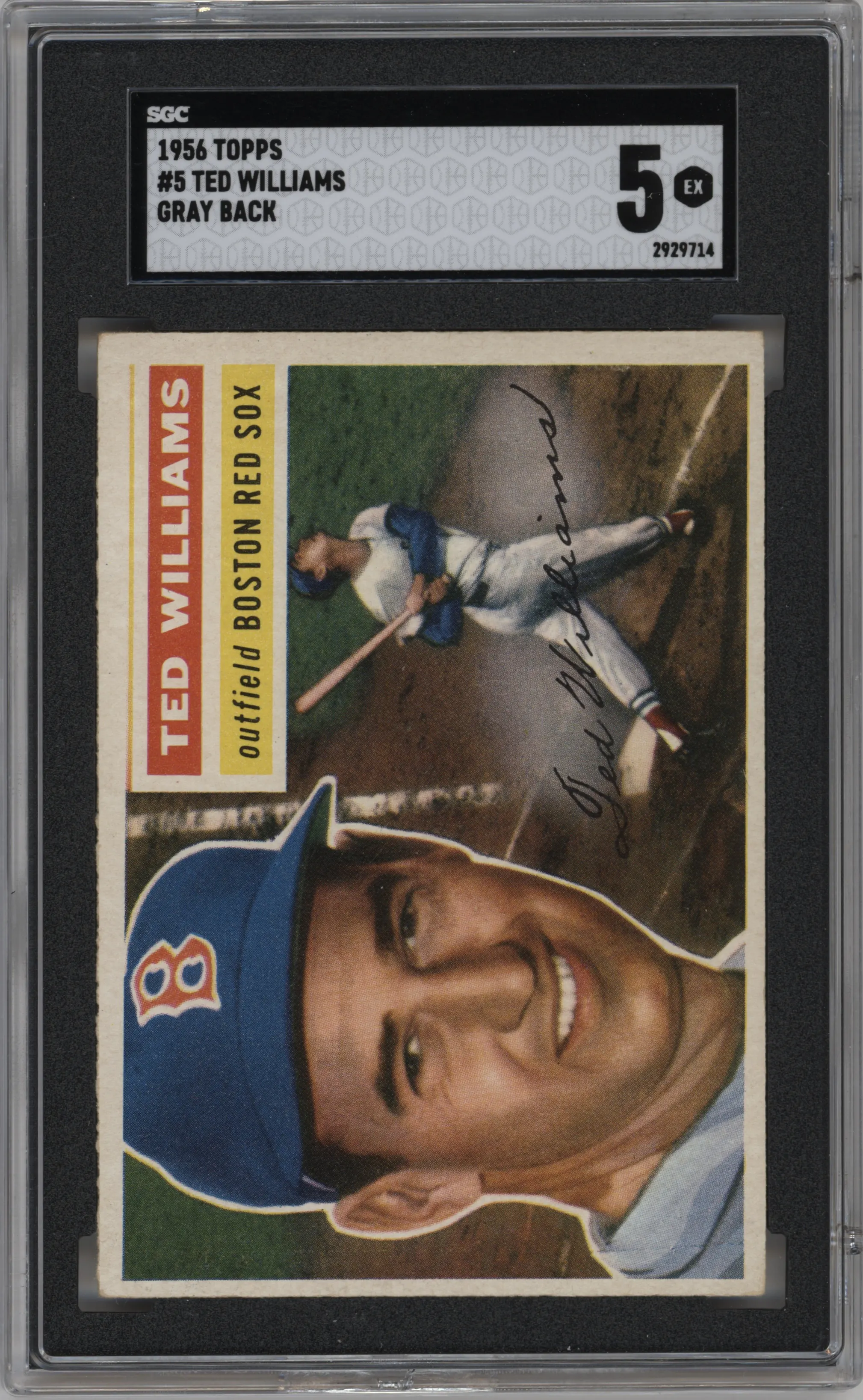 1956 Topps Ted Williams Gray Back #5 SGC 5