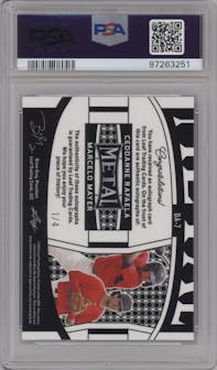 Ceddanne Rafaela/Marcelo Mayer from the 2022 Leaf Metal set featuring a Blue Mojo parallel graded by PSA and given an overall grade of 10.