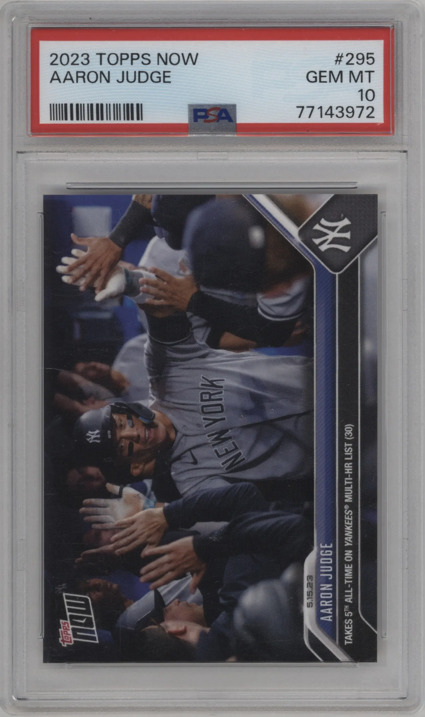 2023 Topps Now Aaron Judge PSA 10