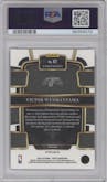 Victor Wembanyama from the 2023-24 Panini Select  set featuring a Blue Cracked Ice parallel graded by PSA and given an overall grade of 10.