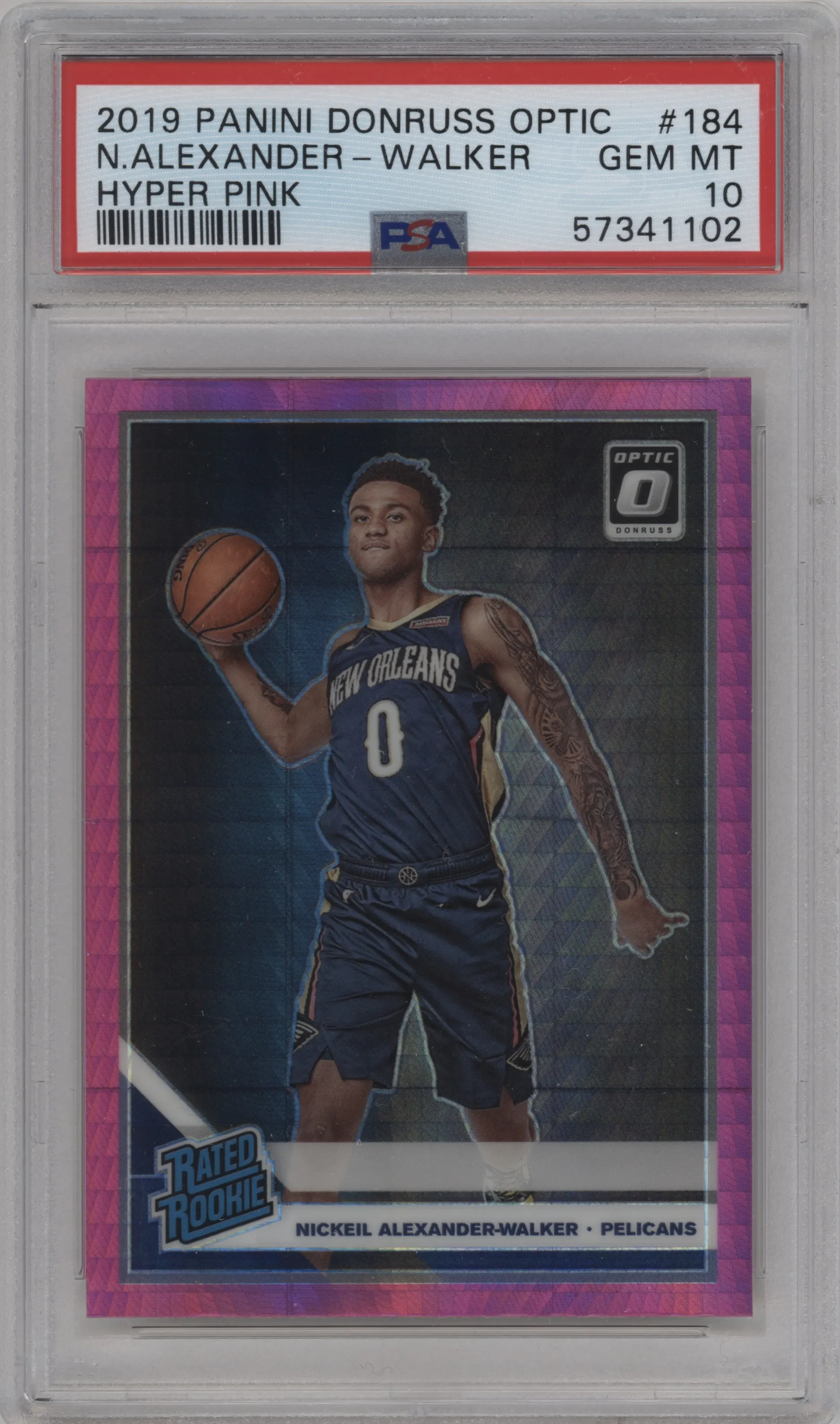 2019 Panini Donruss Optic Rated Rookie Nickeil Alexander-Walker Hyper Pink #184 PSA 10