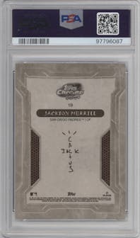Jackson Merrill from the 2024 Topps Cosmic Chrome x Cactus Jack set graded by PSA and given an overall grade of 10.