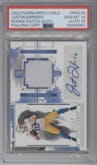Justin Herbert from the 2020 Panini Impeccable set graded by PSA and given an overall grade of 10.