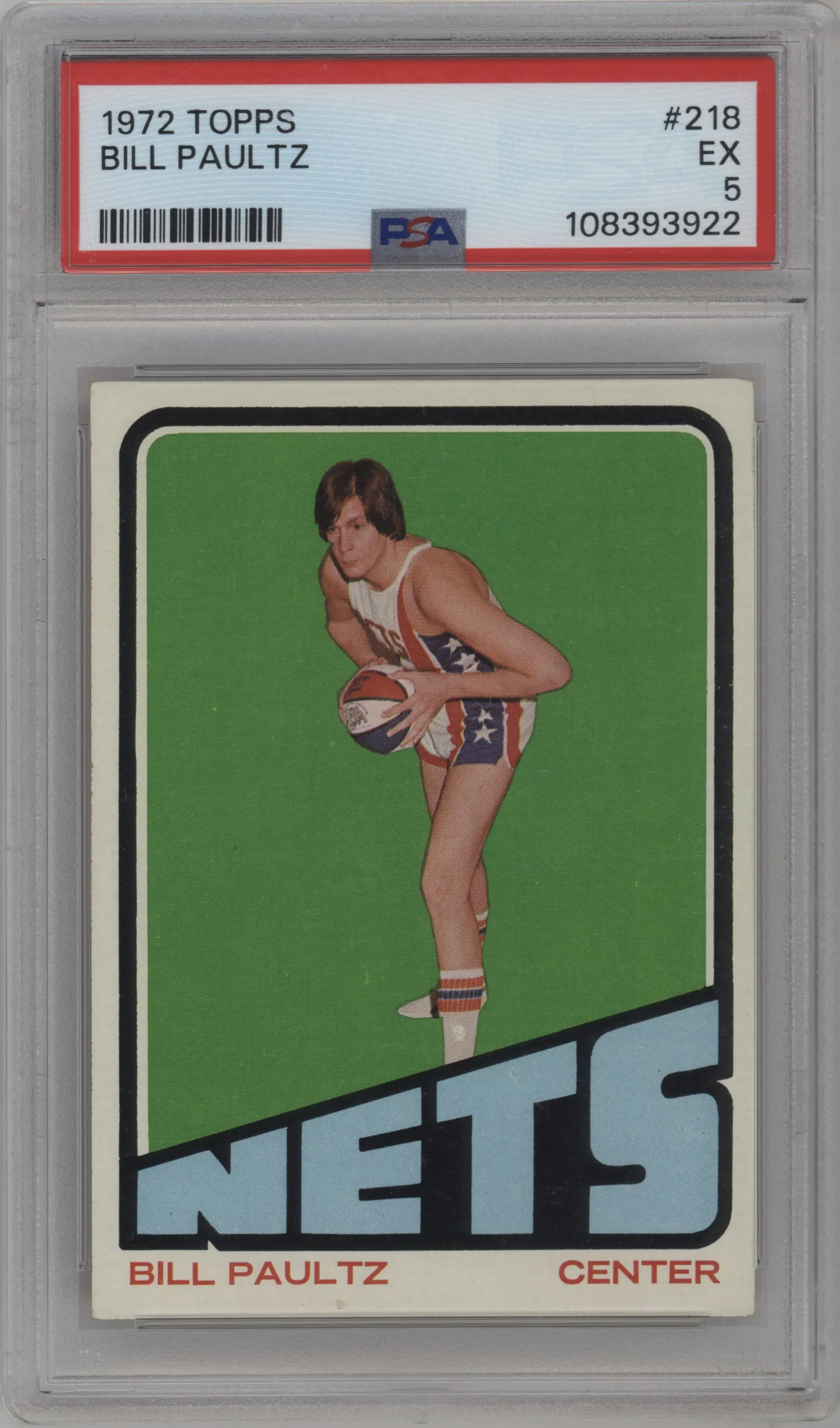 1972 Topps Basketball Bill Paultz PSA 5