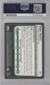 Mike Trout from the 2011 Bowman Draft Picks & Prospects set graded by PSA and given an overall grade of 9.