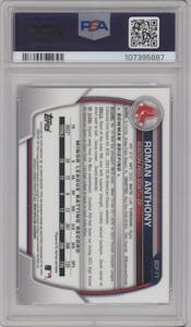 Roman Anthony from the 2023 Bowman Mega Box set graded by PSA and given an overall grade of 9.