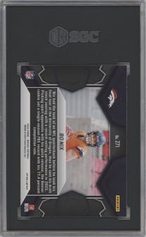 Bo Nix from the 2024 Panini Mosaic set featuring a Pink Camo parallel graded by SGC and given an overall grade of 9.5.