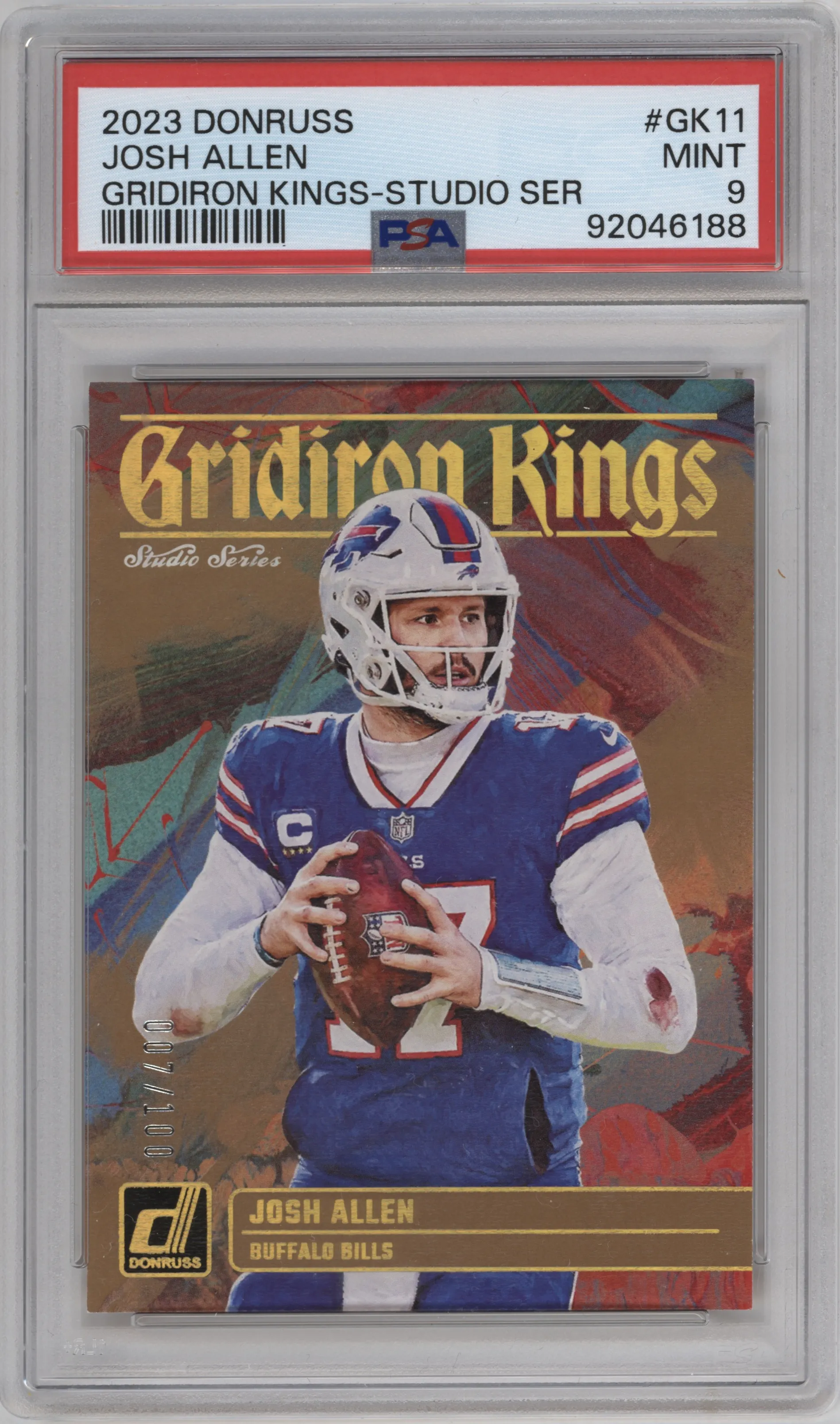 2023 Panini Donruss Gridiron Kings Josh Allen Holo #GK-11 PSA 9