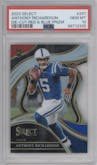 Anthony Richardson from the 2023 Panini Select set featuring a Die-Cut Red & Blue Prizm parallel graded by PSA and given an overall grade of 10.
