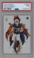 Brock Bowers from the 2024 Panini Phoenix set graded by PSA and given an overall grade of 9.