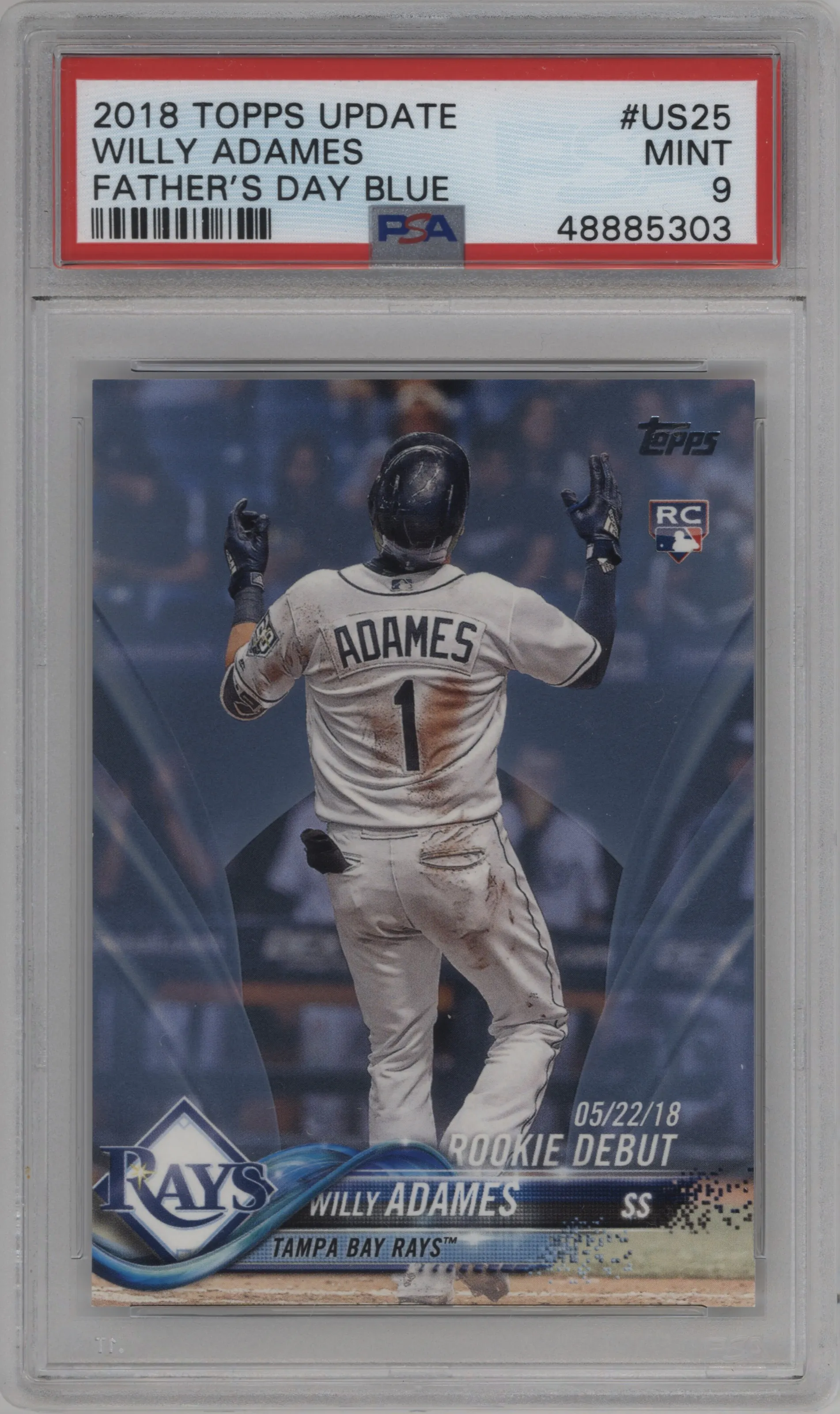 2018 Topps Update Willy Adames Father's Day Powder Blue #US25 PSA 9