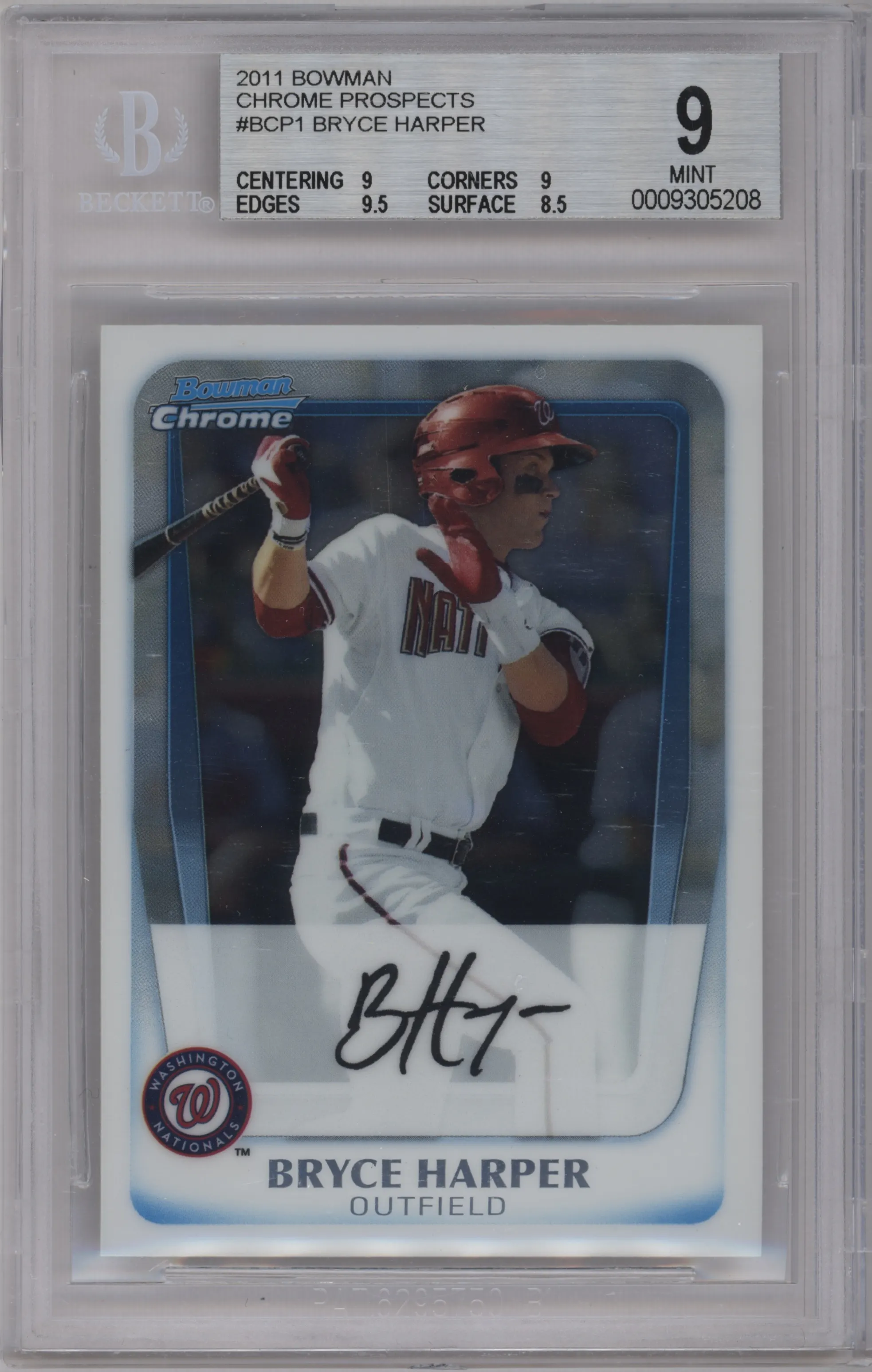 2011 Bowman Chr.Pros. Bryce Harper BGS 9