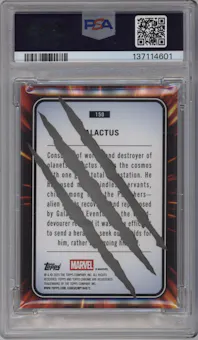 Galactus from the 2025 Topps Chrome Marvel set featuring a Clawed Chrome Red Refractor parallel graded by PSA and given an overall grade of 10.