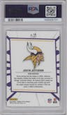 Justin Jefferson from the 2023 Donruss Optic set graded by PSA and given an overall grade of 10.