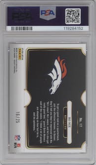 Bo Nix from the 2024 Panini Select set featuring a Tie-Dye Prizm parallel graded by PSA and given an overall grade of 10.
