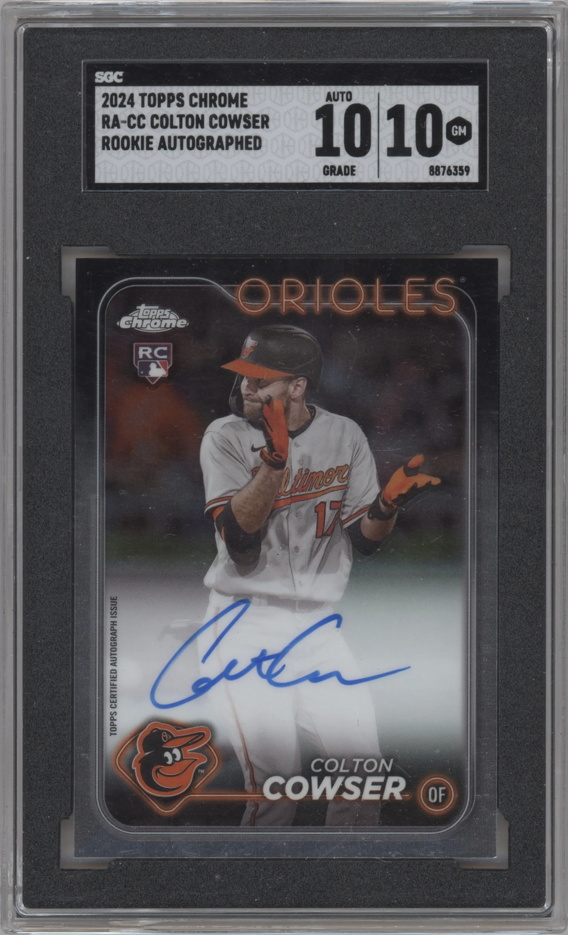 2024 Topps Chrome Rke.Auto Colton Cowser SGC 10