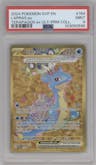 Lapras ex from the 2024 Pokemon SV set featuring a Terapagos ex Ultra-Premium Collection parallel graded by PSA and given an overall grade of 9.