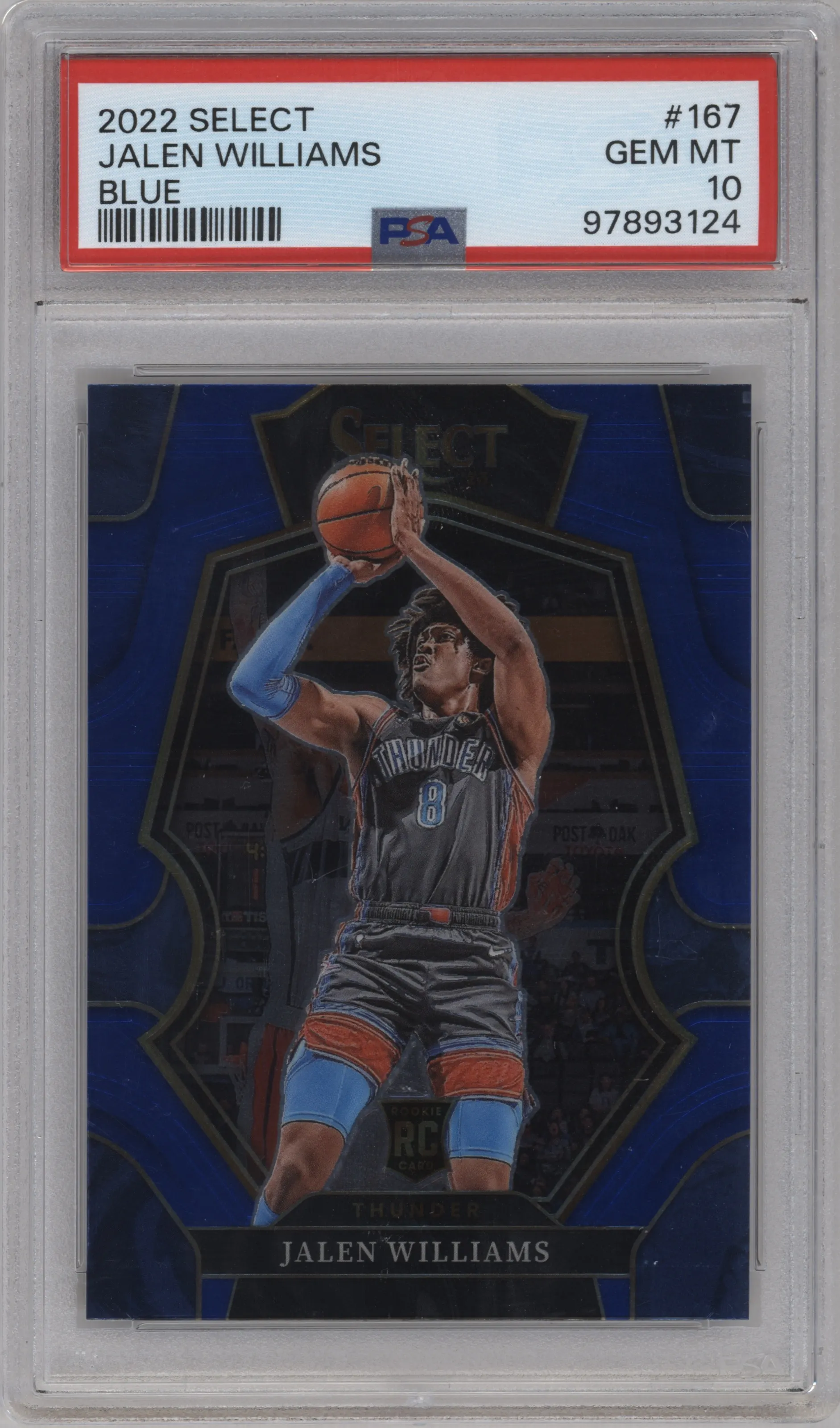 2022 Panini Select Pre.Lvl. Jalen Williams Blue Retail PSA 10