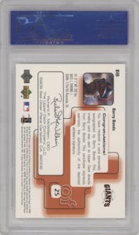 Barry Bonds from the 1999 SP Signature Edition set graded by PSA and given an overall grade of 9.