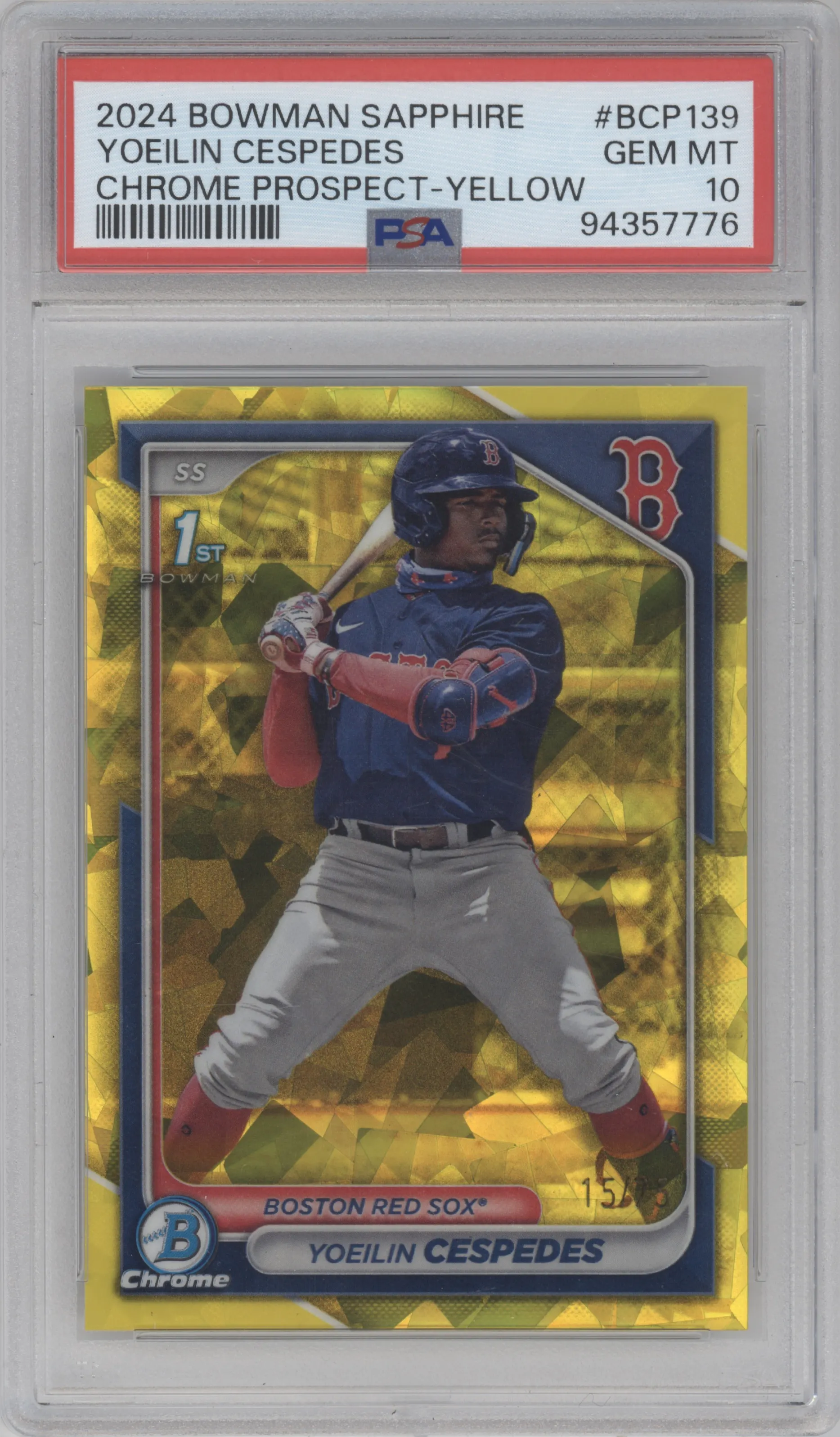 2024 Bowman Sapphire Edition Yoeilin Cespedes Yellow PSA 10
