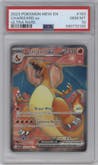 Charizard ex from the 2023 Pokemon SV set graded by PSA and given an overall grade of 10.