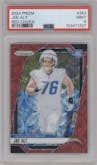 Joe Alt from the 2024 Panini Prizm set featuring a Choice Red Prizm parallel graded by PSA and given an overall grade of 9.