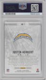 Justin Herbert from the 2020 Panini Illusions set featuring a Retail parallel graded by PSA and given an overall grade of 10.