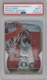 Kel'el Ware from the 2022-23 Bowman University Chrome set featuring a Refractor parallel graded by PSA and given an overall grade of 9.