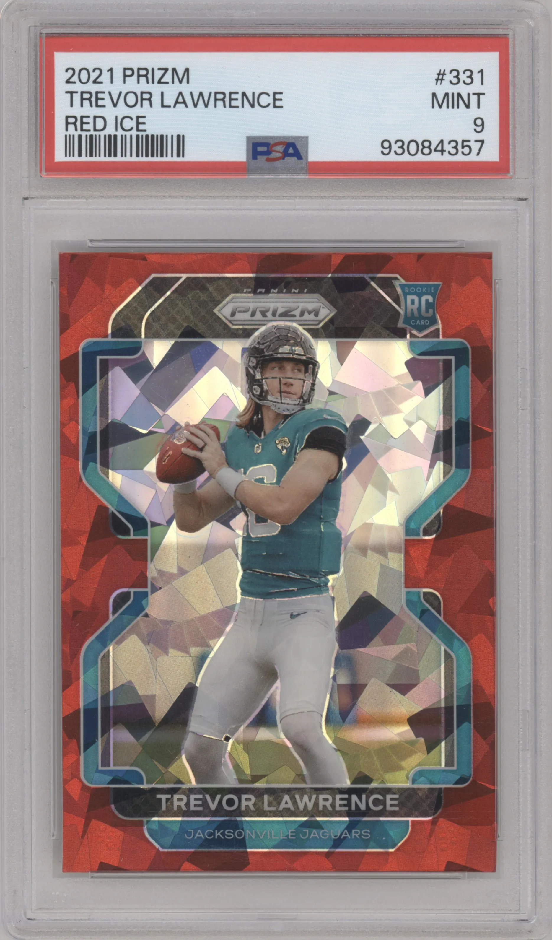 2021 Panini Prizm Trevor Lawrence Red Ice #331 PSA 9