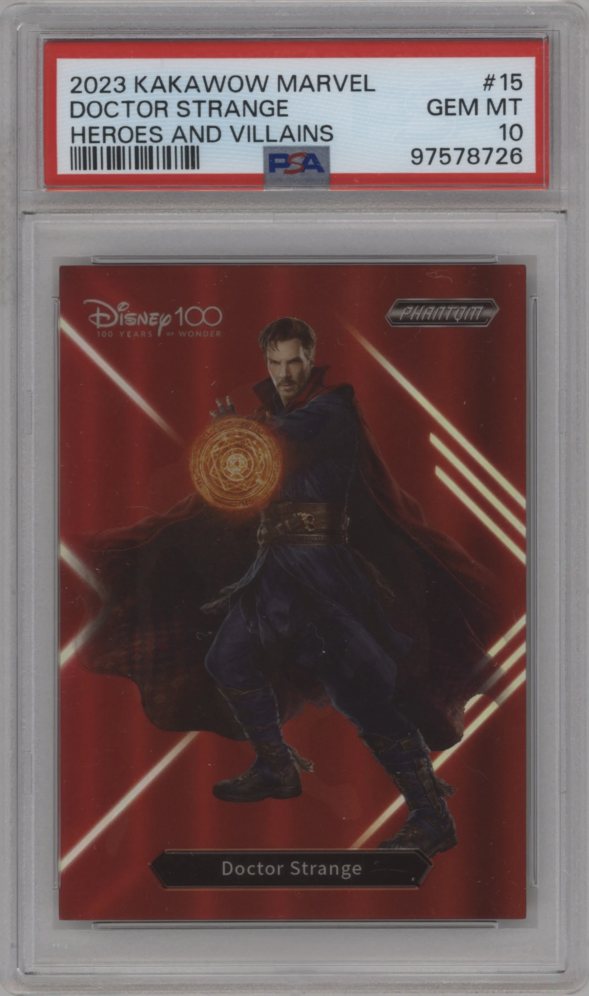 2023 Kakawow Phantom Disney 100 Marvel Heroes and Villains Doctor Strange #PM-YF-15 PSA 10