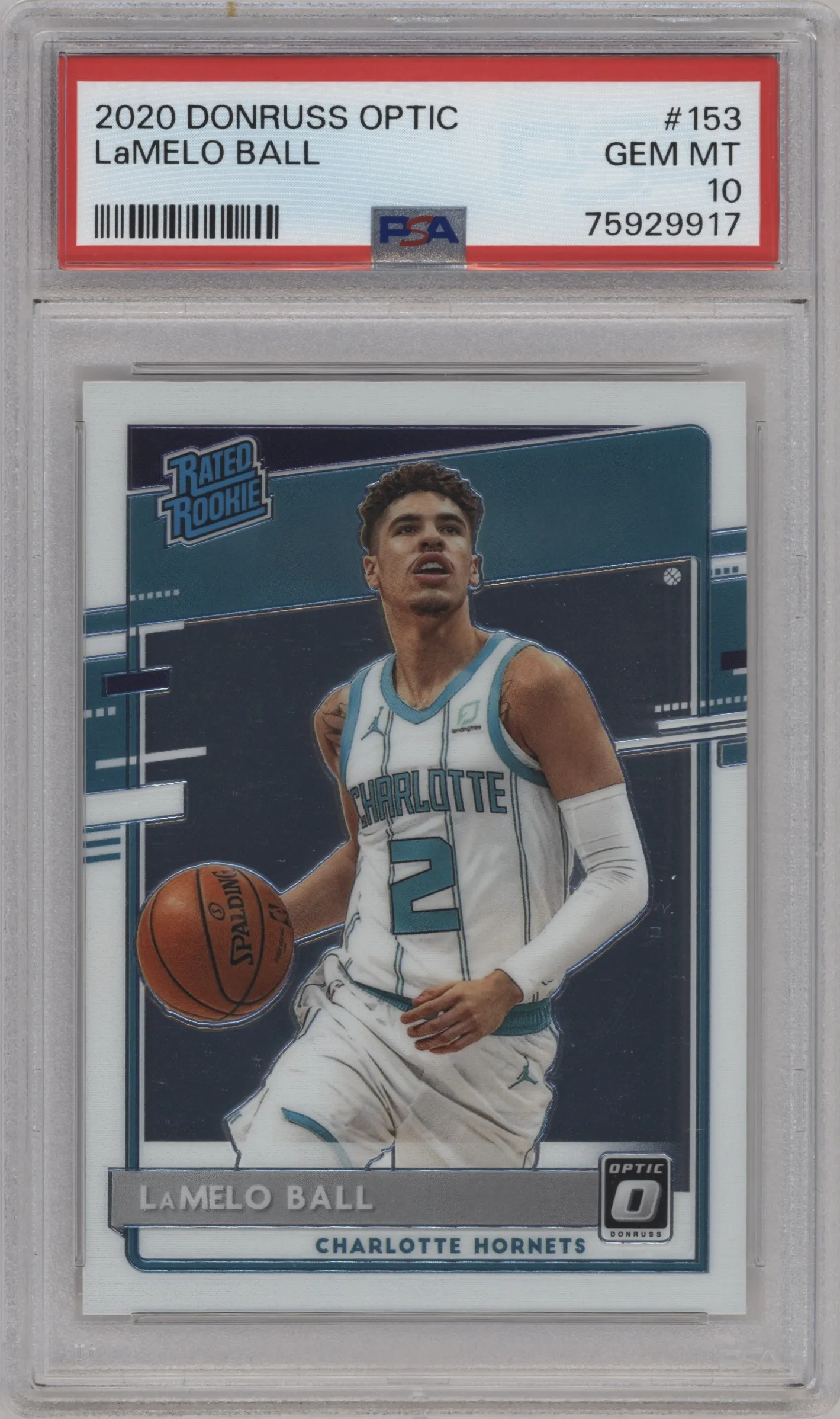 2020 Panini Donruss Optic Rated Rookie LaMelo Ball #153 PSA 10