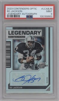 Bo Jackson from the 2023 Panini Contenders Optic set graded by PSA and given an overall grade of 9.