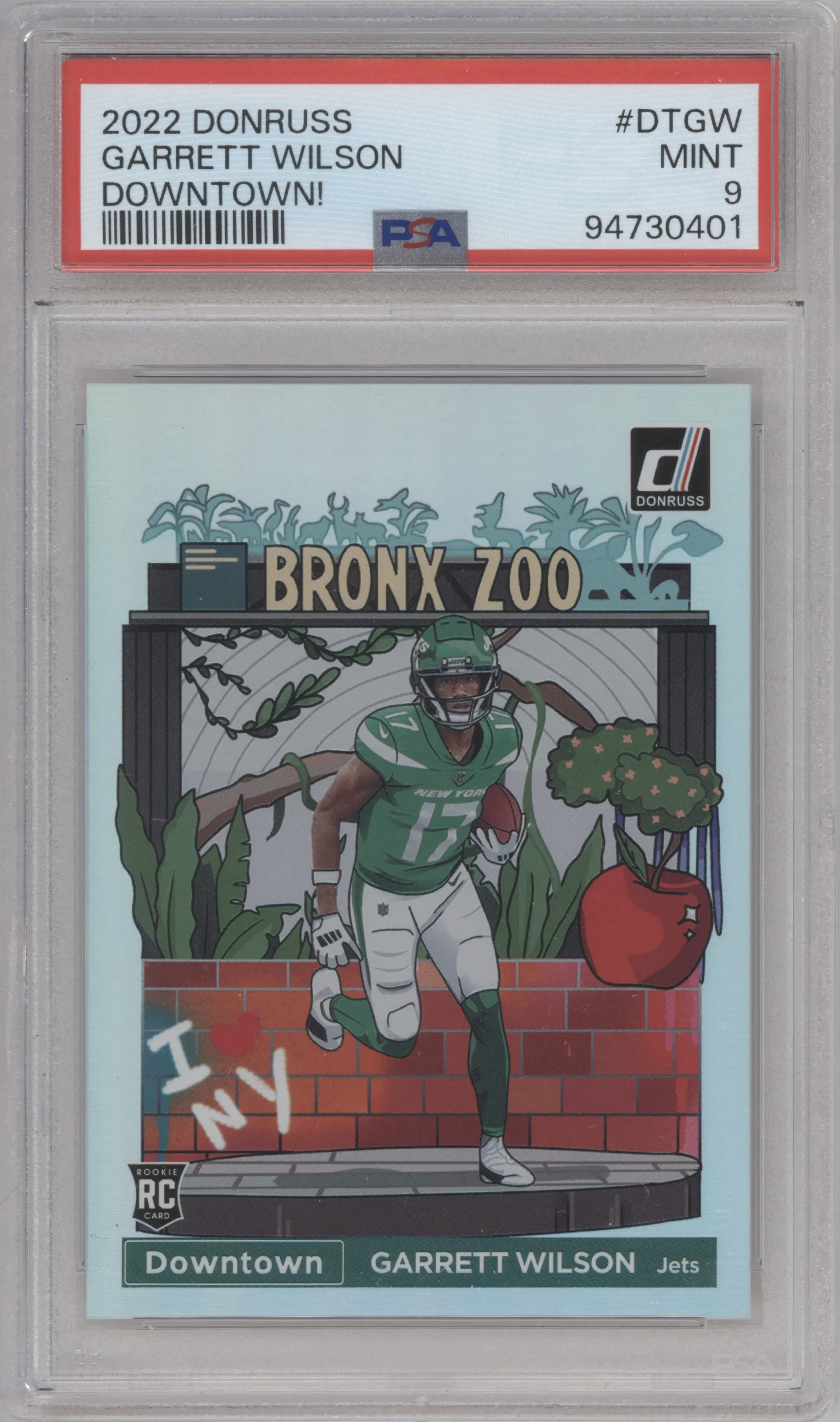 2022 Panini Donruss Downtown Garrett Wilson PSA 9