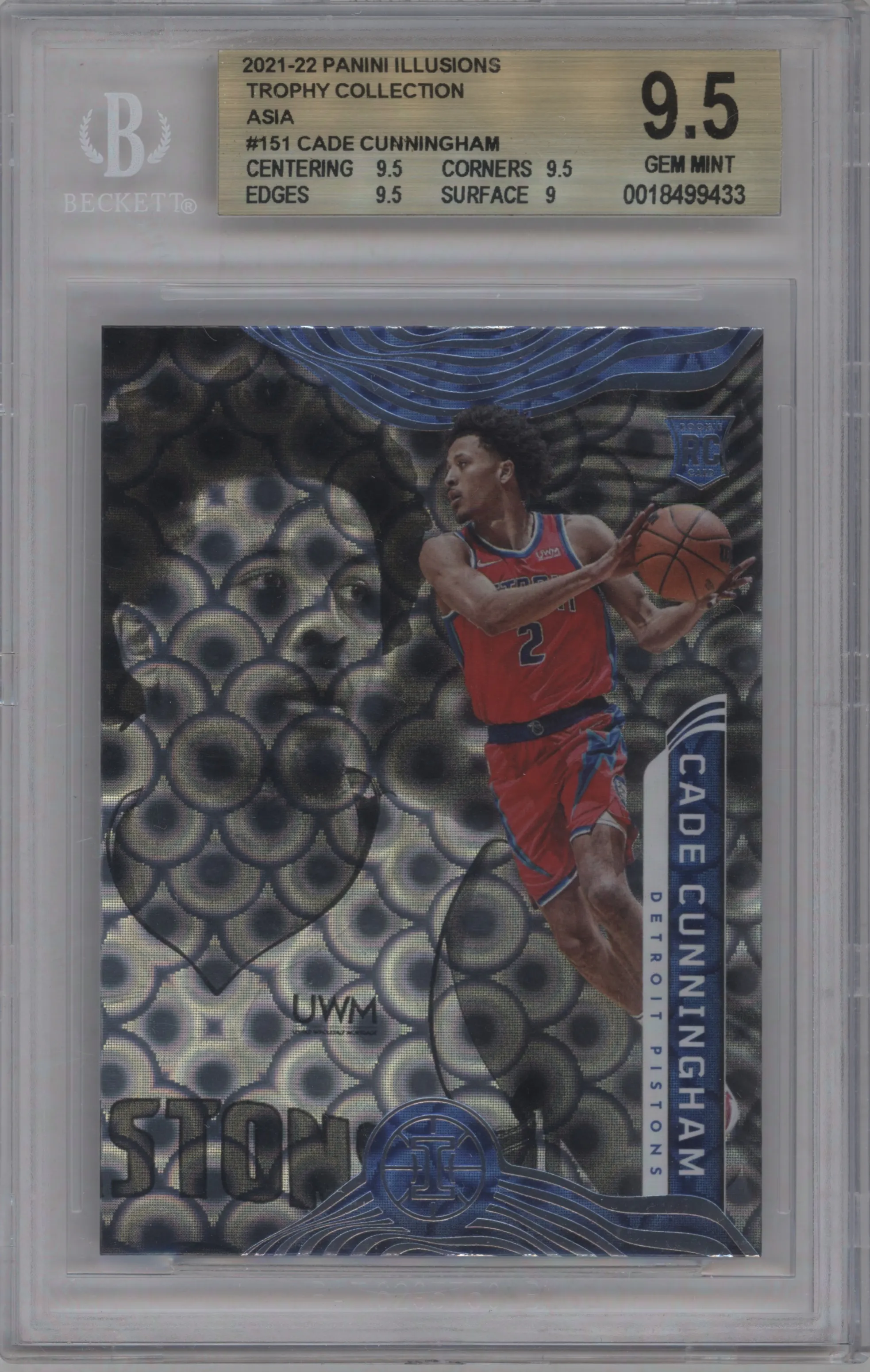 2021 Panini Illusions Cade Cunningham Trophy Collection Asia #151 BGS 9.5