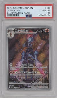 Ceruledge from the 2024 Pokemon SV set graded by PSA and given an overall grade of 10.
