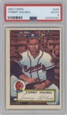Tommy Holmes from the 1952 Topps set graded by PSA and given an overall grade of 4.