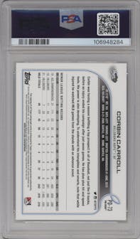 Corbin Carroll from the 2022 Topps Pro Debut set graded by PSA and given an overall grade of 10.