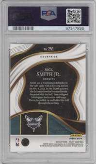 Nick Smith Jr. from the 2023-24 Panini Select  set featuring a Gold Tectonic parallel graded by PSA and given an overall grade of 9.