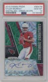 Kyler Murray from the 2019 Panini Prizm set featuring a Green Scope parallel graded by PSA and given an overall grade of 10.