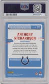 Anthony Richardson from the 2023 Donruss Optic set featuring a Holo parallel graded by PSA and given an overall grade of 10.