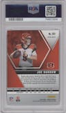 Joe Burrow from the 2020 Panini Mosaic set featuring a Pink Camo parallel graded by PSA and given an overall grade of 10.