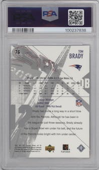Tom Brady from the 2003 SPx set graded by PSA and given an overall grade of 9.
