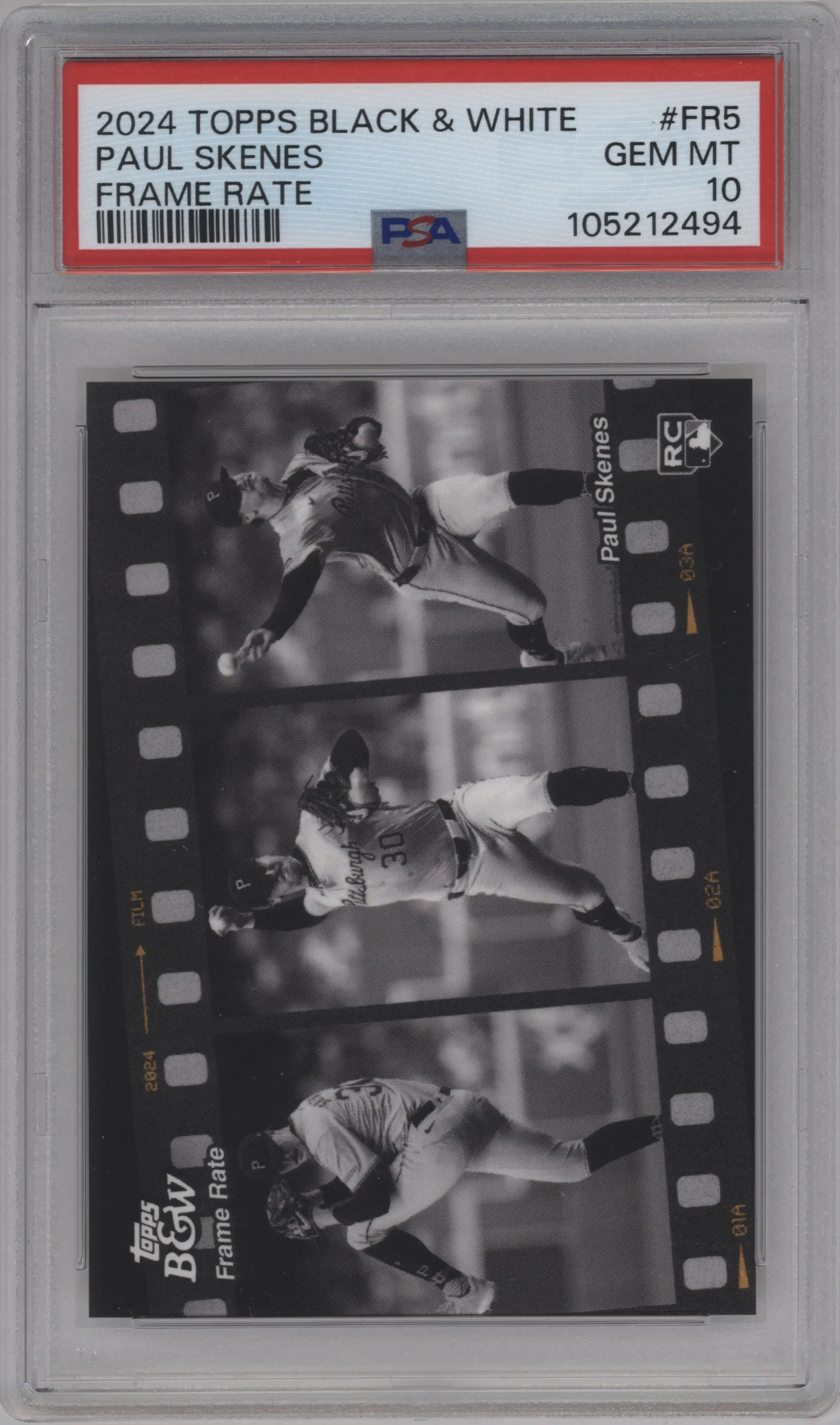 2024 Topps Black & White Frame Rate Paul Skenes #FR5 PSA 10