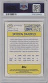 Jayden Daniels from the 2024 Topps Chrome set graded by PSA and given an overall grade of 10.