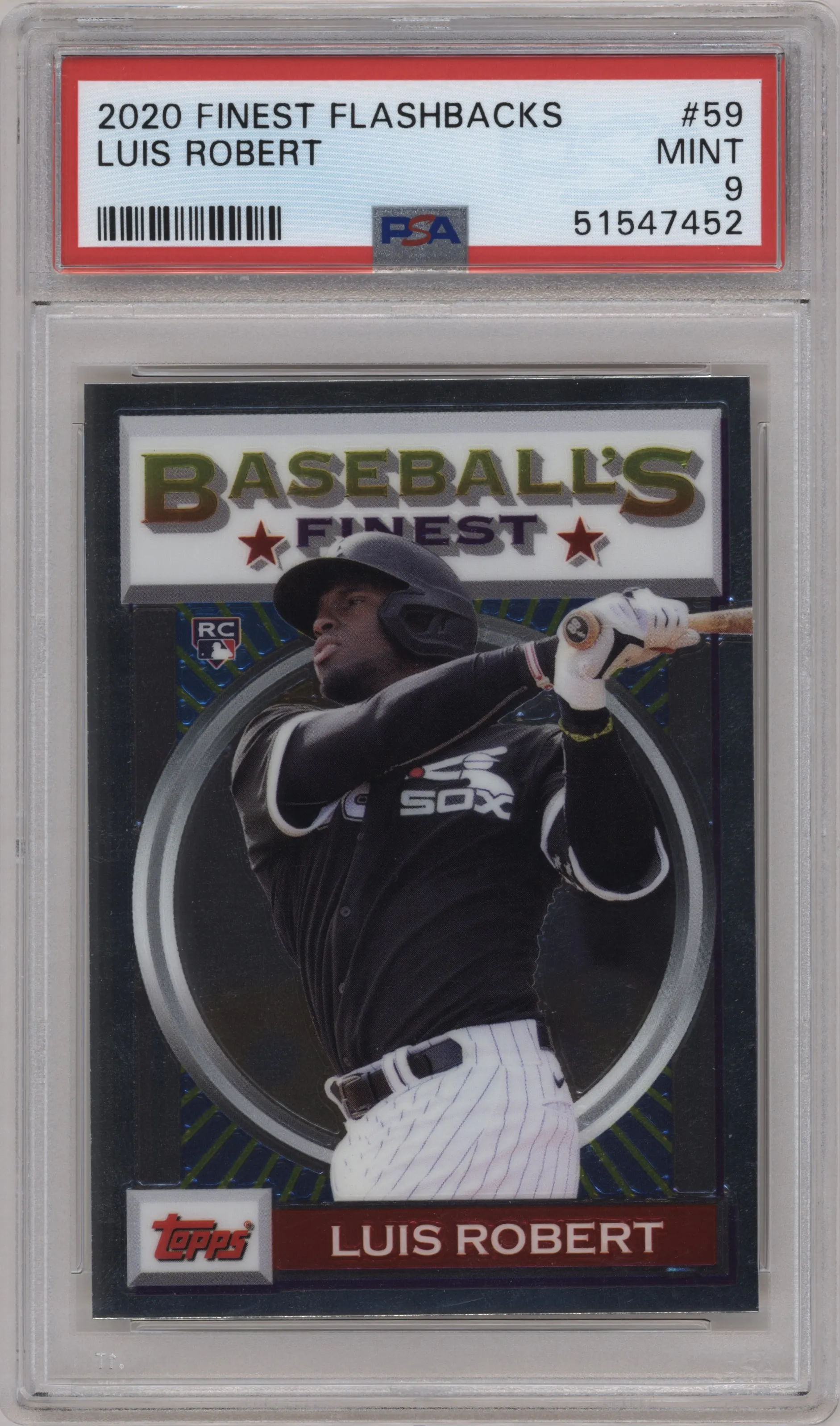2020 Topps Finest Flashbacks Luis Robert PSA 9