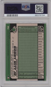 Bobby Witt Jr. from the 2021 Bowman set graded by PSA and given an overall grade of 10.