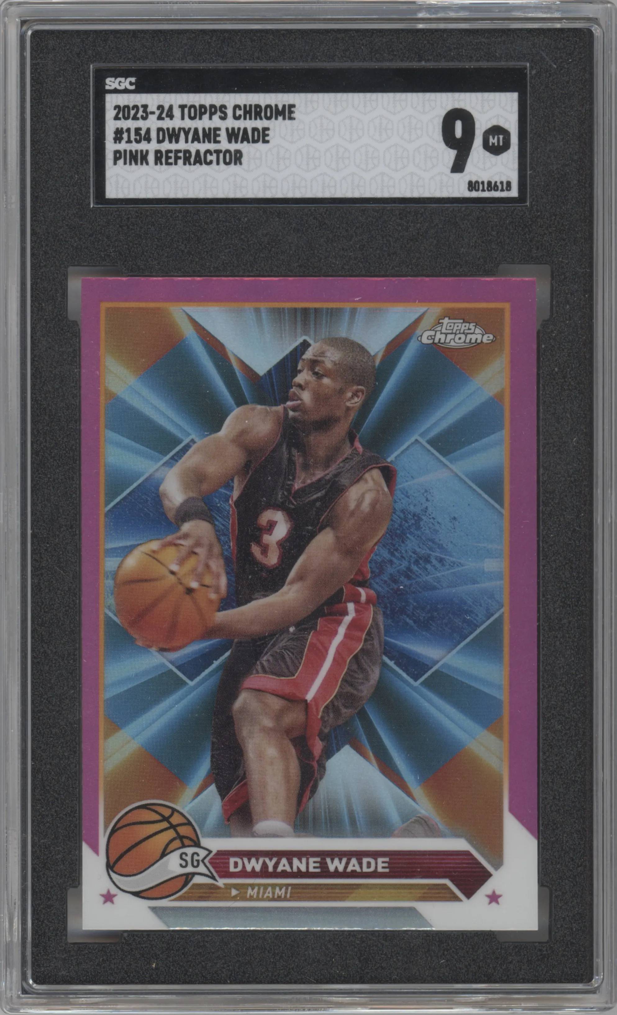 2023 Topps Chrome Dwyane Wade Pink Refractor SGC 9