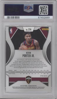 Kevin Porter Jr. from the 2019-20 Panini Prizm set featuring a Silver Prizm parallel graded by PSA and given an overall grade of 10.