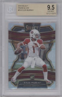 Kyler Murray from the 2019 Panini Select  set featuring a Silver Prizm parallel graded by Beckett and given an overall grade of 9.5.