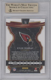 Kyler Murray from the 2019 Panini Select  set featuring a Silver Prizm parallel graded by Beckett and given an overall grade of 9.5.